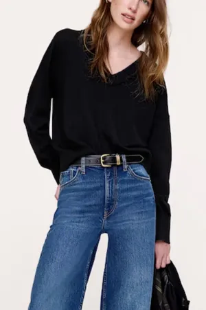 Banana Republic Merino V Neck sweater black large thumbnail 1