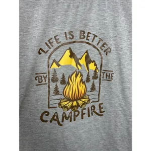 Campfire Graphic Crew Neck Short Sleeve T Shirt Size M outdoors Camping thumbnail 3