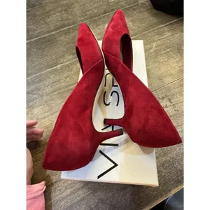 Via Spiga Medora Pointed Pumps Size 7 Poppy Red‎ Suede Pointed Toe Display thumbnail 6
