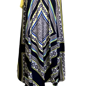Eliza J Geometric Scarf Print Sleeveless Maxi Dress‎ in Blue/Yellow thumbnail 6