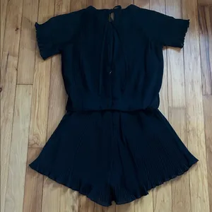 English Factory Short Sleeve Black Pleated Romper thumbnail 2