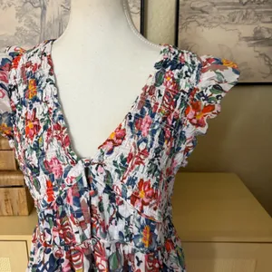 ANTHROPOLOGIE Floral Slocked Mini Dress Size Parge Petite‎ thumbnail 3