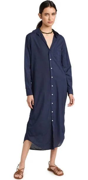 ✨A.P.C. Button Down Navy Midi Sz 36 Dress✨ Blue thumbnail 1