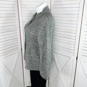 Willi Smith Marled Peplum Wool Blend‎ Cardigan Sweater Grey XL thumbnail 2