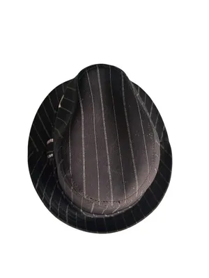 Y2K Playboy Fedora Pink Rhinestone Pinstriped Size L/XL Bling 2000s Grunge Bimbo thumbnail 7