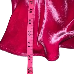 Le Superbe Silk Blend Velvet Bias Slip Maxi Dress Pink V Neck Spaghetti Strap 2 thumbnail 16