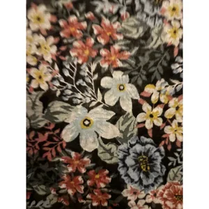 LOFT Women Floral Linen Blend V-Neck Henley Cap Sleeve Knit Top Multi Color M thumbnail 6