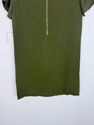 NWT Lulus Shift and Shout Dress Short Sleeves Mini Olive Green Size Medium M NEW thumbnail 9
