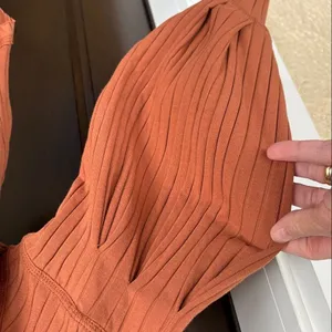 NWT Free People Movement Bella Layer Ribbed Henley Top Spiced Copper Generous XS thumbnail 8