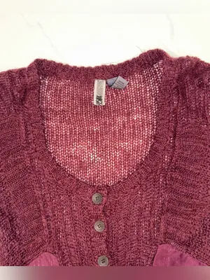 BKE Lace Mesh Floral Detail Mohair Blend Sweater Fairy - Size Medium thumbnail 5