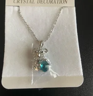 Sloth with blue crystal necklace thumbnail 7
