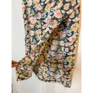 NWT Abercrombie & Fitch Navy Floral Midi Skirt Women's Size Large thumbnail 5