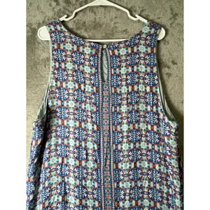 Sundance‎ Sleeveless Border Print Midi Dress Size 16 Boho Folk Art Lagenlook thumbnail 4