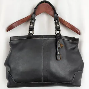 Coach 5138 Black Leather Large Tote Purse thumbnail 1