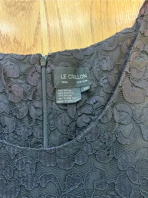 Vtg Le Crillon‎ Black Red Lace 2 Piece Dress Blazer Suit Set Size 10 Wedding thumbnail 10