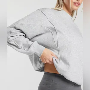 Gymshark Rest Day Cotton Contour Pullover in Gray Size Medium New with tag thumbnail 3