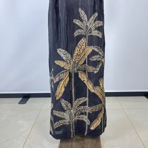 NWOT Farm Rio Maxi Dress Size S Black Print Puff Sleeves Plant Short Sleeve thumbnail 7