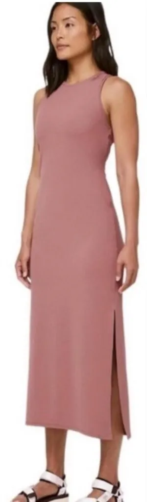 lululemon Align Dress in Mauve Pink Maxi with Slit Size 4 Get Going Slim Fit thumbnail 1