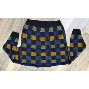 City Streets Vintage Sweater XL Colorblock Geometric 90s Knit thumbnail 2