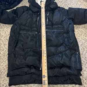 Bagatelle Black Puffer Coat Faux Fur Trim Hooded Winter‎ Warm Longline Medium thumbnail 15