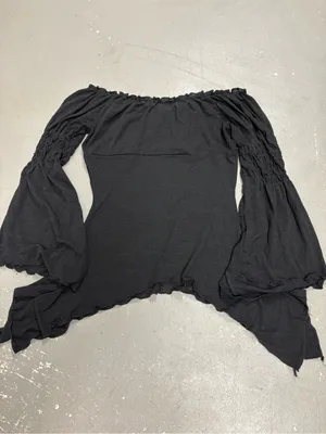 Rave Y2K Witchy Fairy Core Off Shoulders Mesh Black Blouse Womens Medium thumbnail 5