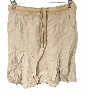 J Jill Size‎ Small Tan Knee Length Drawstring Waist Linen Skirt thumbnail 1