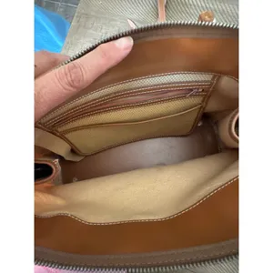 Vintage Dooney & Bourke Woven Canvas Leather Bamboo Handle Satchel Bag Crossbody thumbnail 7