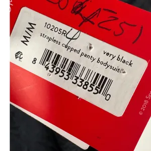 Spanx Suit Your Fancy Strapless Cupped Brief Bodysuit 10205R Very Black Medium thumbnail 3