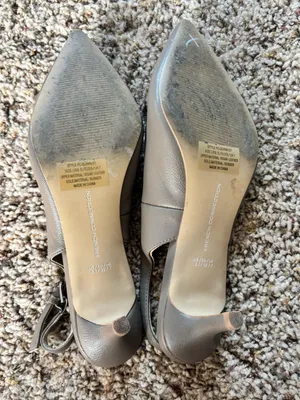 French Connection Taupe Pointed-Toe Slingback Kitten Heels thumbnail 6