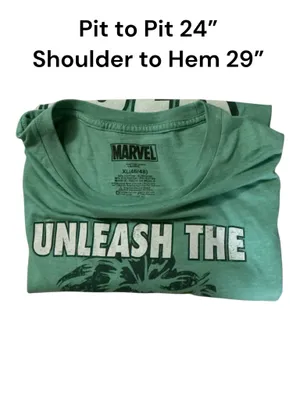 Marvel The Incredible Hulk T-Shirt Mens XL Green Unleash The Hulk Graphic Tee thumbnail 3