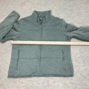 Three Dots Womens‎ Sage Green Quilted Full Zip Puffer Jacket Sz Small EUC thumbnail 5