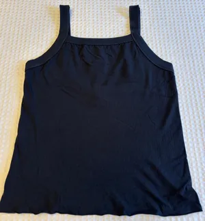 NEW! Free People BLACK So Soft Seamless Modal Cami Thick Strap Ribbed Tank M/L thumbnail 3