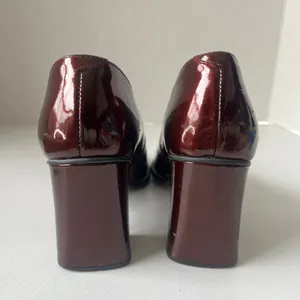 Vtg Precis 90s Patent Peep Toe Womens Shoes Sz 7.5 Chunky Heel Retro Y2K Square thumbnail 6