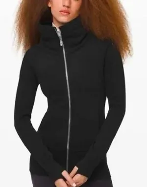 Lululemon Radiance‎ Jacket Black Full Zip Funnel Neck Fleece Size 4 thumbnail 1