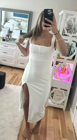 Hello Molly White Mid Dress thumbnail 6