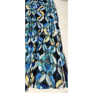 NIC+ZOE Blue Multi Abstract Geometric Pleated Maxi Skirt XL F241726 NWT thumbnail 8