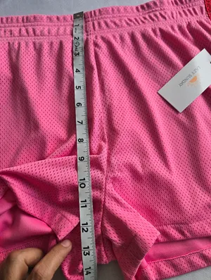 Lazy sundays Pink Athletic Mesh Shorts with Red Contrast Side Panels Size XL thumbnail 4