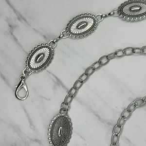 Western Concho Silver Chain Belt One Size (OS) ✨ thumbnail 3
