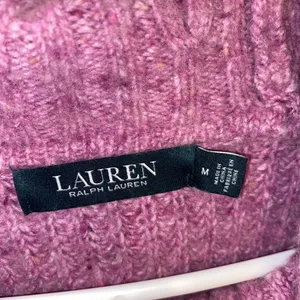 Lauren Ralph lauren wool alpaca Knit Sweater Pink purple cowle Neck relaxed fit thumbnail 4