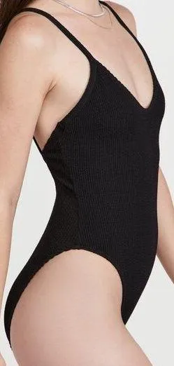 NEW Good American Always Fits One Piece Swimsuit Crinkle Black Women's 1/2 S/M thumbnail 2