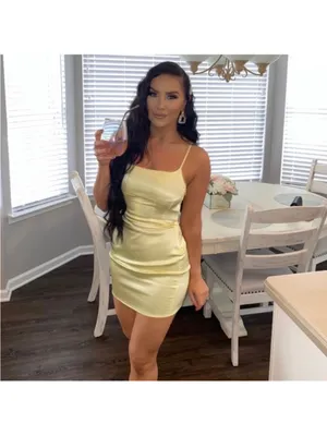 BLOGGER'S FAVE! Zara Yellow Satin Mini Dress Small NWT thumbnail 3