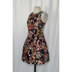 Anthropologie LEIFSDOTTIR Adelita Floral Brocade Metallic‎ Dress Party Size 2 thumbnail 5