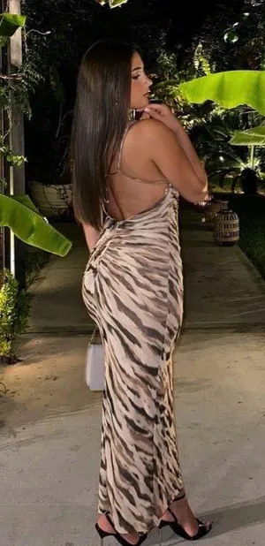 Zara Dress maxi mesh bodycon cheetah animal print Leopard evening date casual thumbnail 2