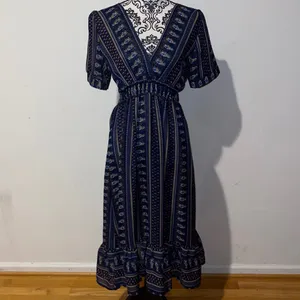 Bohemian Floral Maxi Boho V-Neck Boutique Dress Size Small thumbnail 3