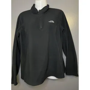The North Face Pullover Womens Large Black Polartec Fleece 1/4 Zip Top thumbnail 2
