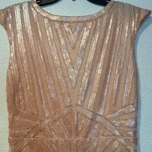 Elegant Peach Evening Gown Pink Size L thumbnail 2