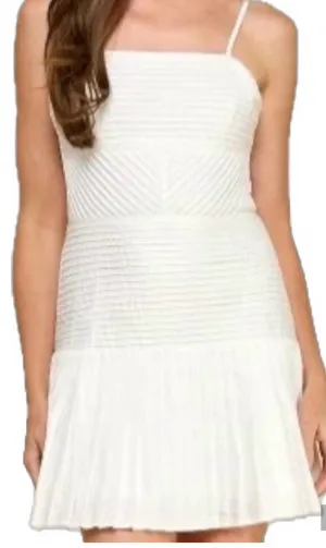 TCEC Everly Pintuck Pleast Mini Dress In White Women Size L thumbnail 2