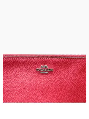 Coach Discontinued Double Corner Zip Wristlet Bright Red Leather F87590 NWOT thumbnail 3