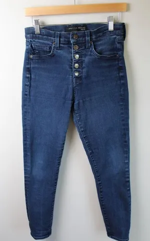 Veronica Beard Jeans Womens 28 Debbie Ankle Skinny High Rise Bright Blue Stretch thumbnail 1