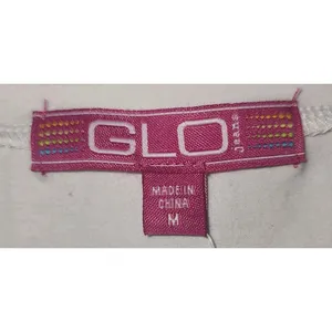 GLO Jeans Corset Top‎ White Black Short Sleeve Hook Eye Closure Size M thumbnail 3